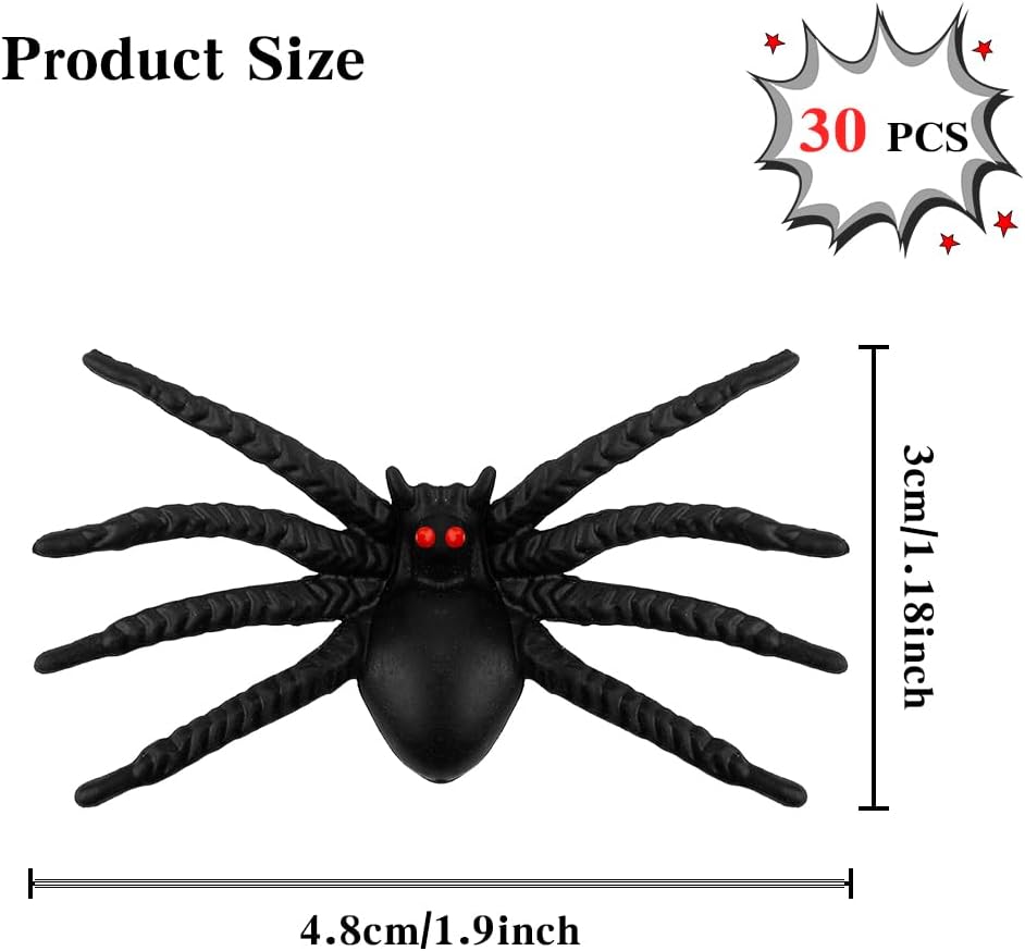 Halloween Fake Plastic Spiders, Halloween Spiders, Halloween Decorations Spiders, Small Realistic Spiders Black Fake Spiders, Halloween Small Spiders Prank Props, Halloween Joking Spiders Web Decor