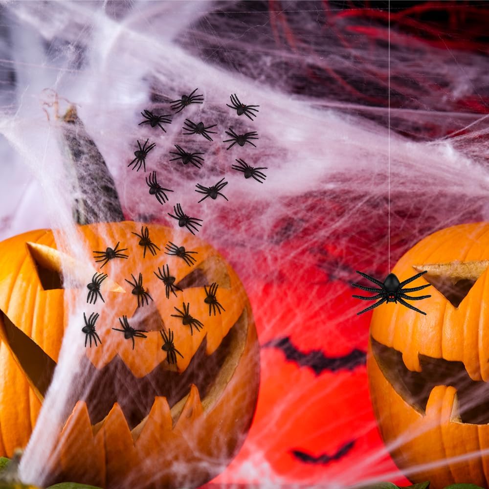 Halloween Fake Plastic Spiders, Halloween Spiders, Halloween Decorations Spiders, Small Realistic Spiders Black Fake Spiders, Halloween Small Spiders Prank Props, Halloween Joking Spiders Web Decor