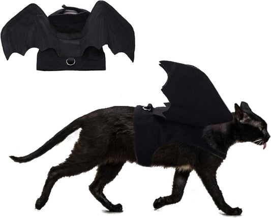 Halloween Bat Wings Costume for Cats & Small Dogs – Lightweight Adjustable Pet Costum