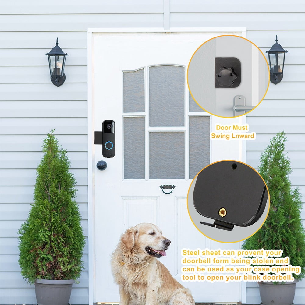 Doorbell Mount for Blink, Anti-Theft for Blink Video Doorbell Door Mount Bracket No Drilling, Not Block Doorbell Motion Sensor, Fit for Blink Doorbell Camera (Black), 1X Doorbell Bracket