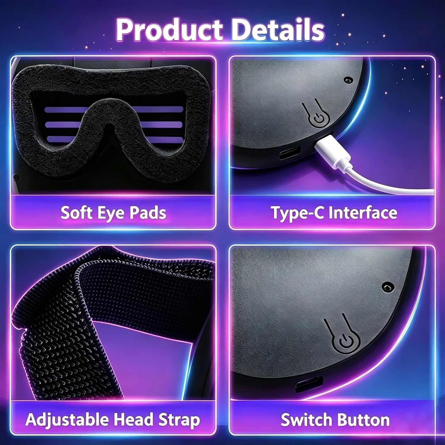 Gesture Sensing LED Face Mask – Rechargeable Halloween Cosplay Mask