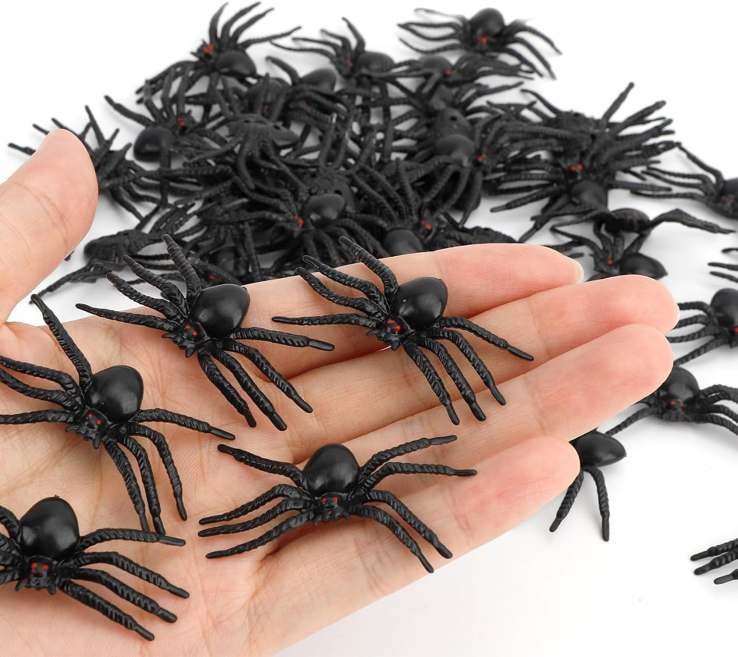 Halloween Fake Plastic Spiders, Halloween Spiders, Halloween Decorations Spiders, Small Realistic Spiders Black Fake Spiders, Halloween Small Spiders Prank Props, Halloween Joking Spiders Web Decor