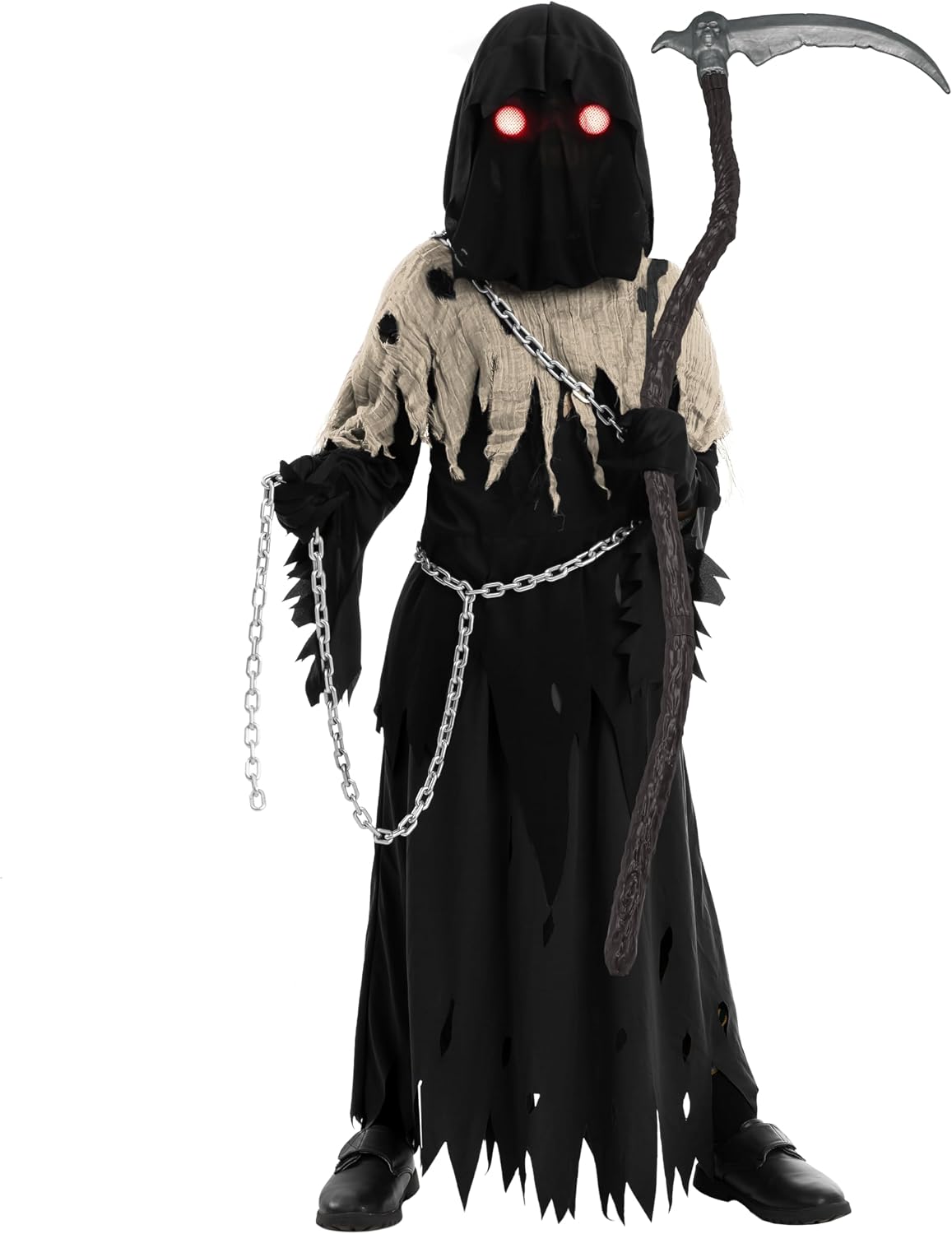 Glowing Eyes Grim Reaper Costume for Kids, Halloween Costume for Boys, Halloween, Dress-Up Party