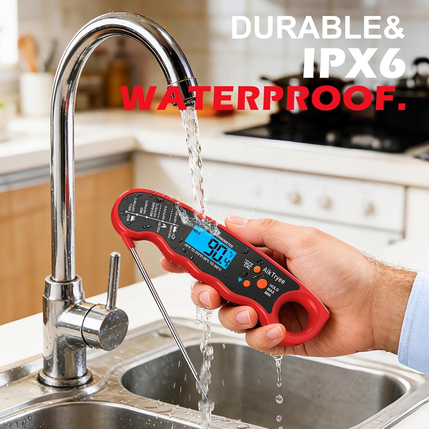 Digital Instant Read Meat Thermometer Kitchen Cooking Food Candy Thermometer for Oil Deep Fry BBQ Grill Smoker Thermometer by