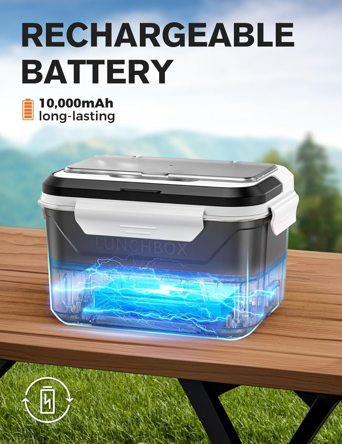 Cordless Electric Heated Lunch Box with Timer – Portable Food Warmer