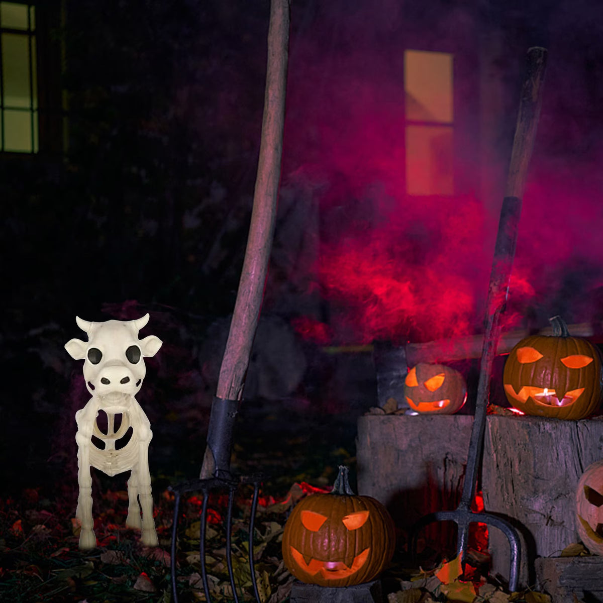 Halloween Decorations Indoor Outdoor Cow Skeleton, 2025 New Cow Skeleton Halloween Decoration, Cow Skeleton Halloween Decorative Prop Halloween on Clearance