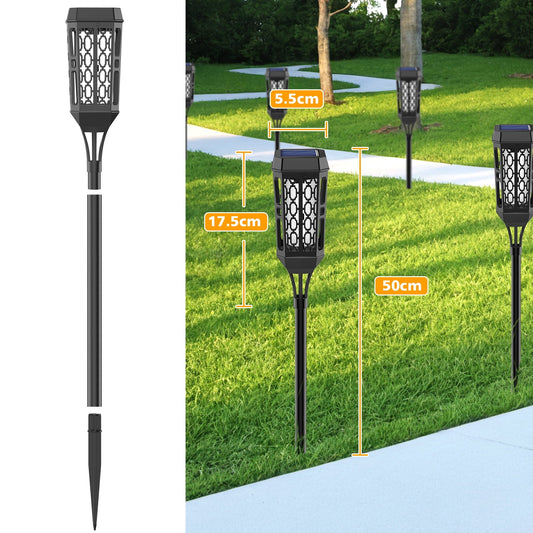 Outdoor Solar Lights, 4 Pack LED Waterproof Solar Garden Lights with Flickering Flame, outside Lighting Decoration for Patio Garden Yard Pathway Landscape