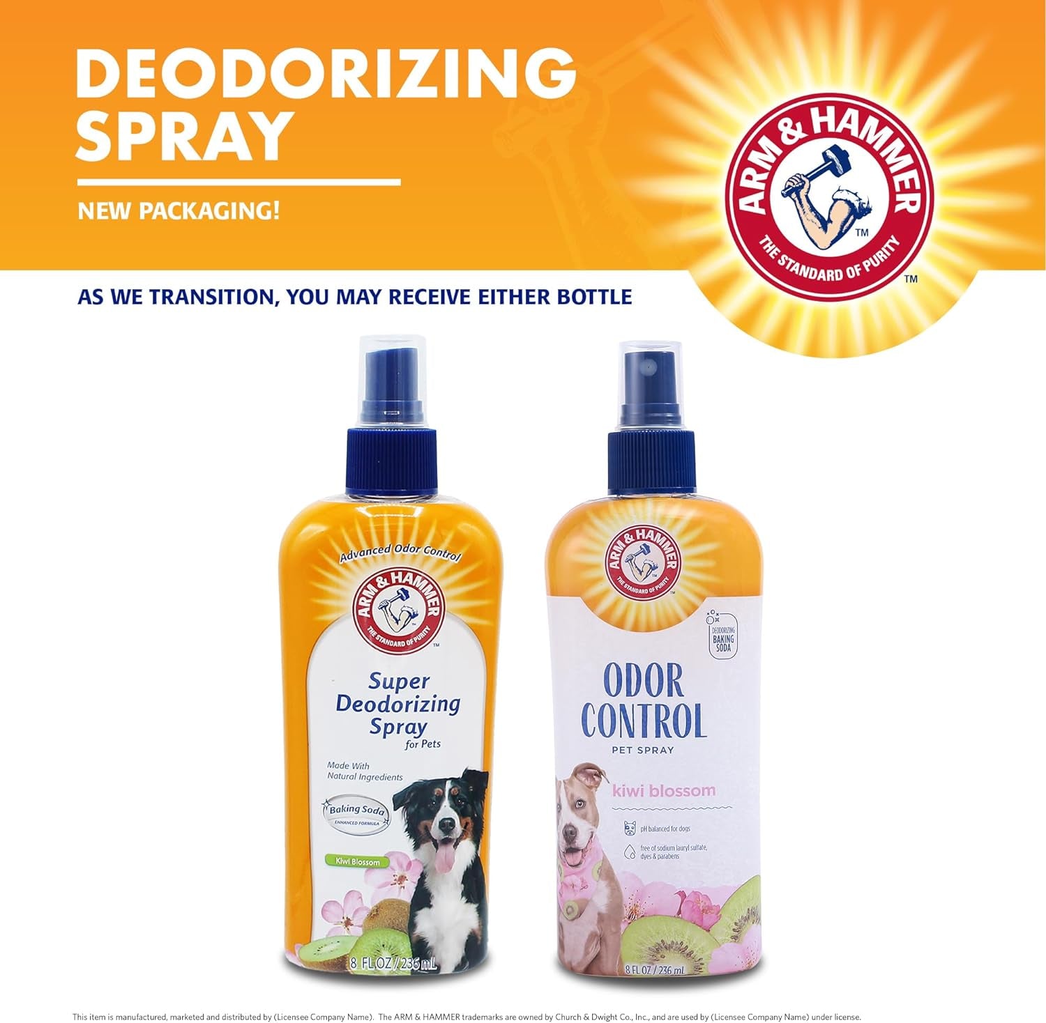 Arm & Hammer Kiwi Blossom Dog Deodorizing Spray, 8 fl oz (6-Pack)