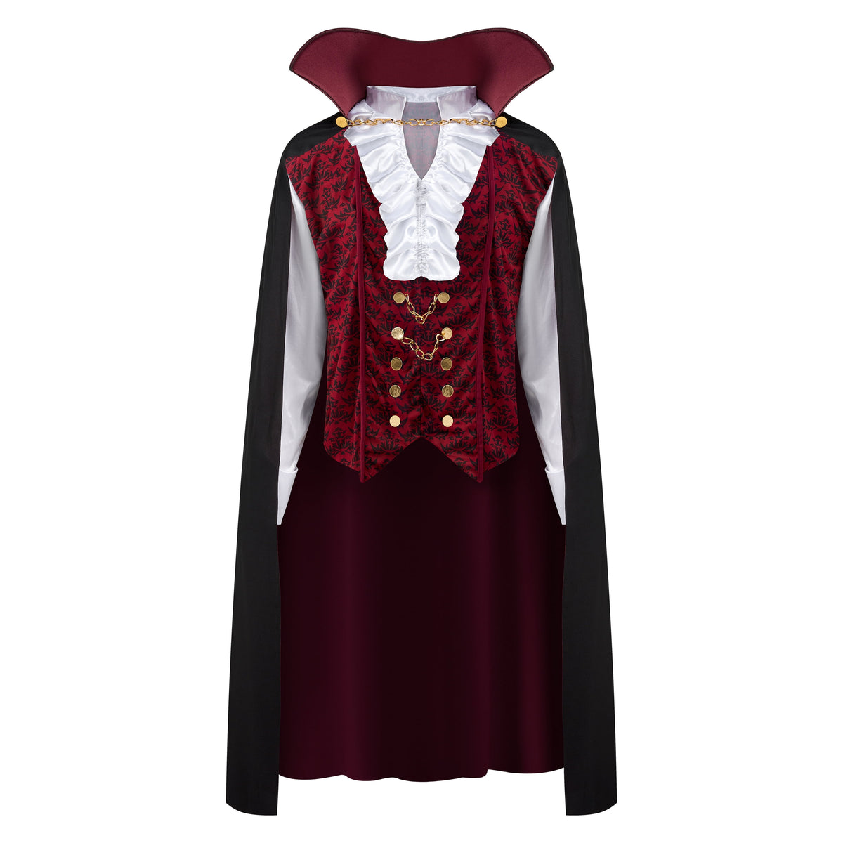 Halloween Vampire Costume Set for Adult Halloween Men'S Vampire Cape, Medieval Costume Party Fancy Dress-Up