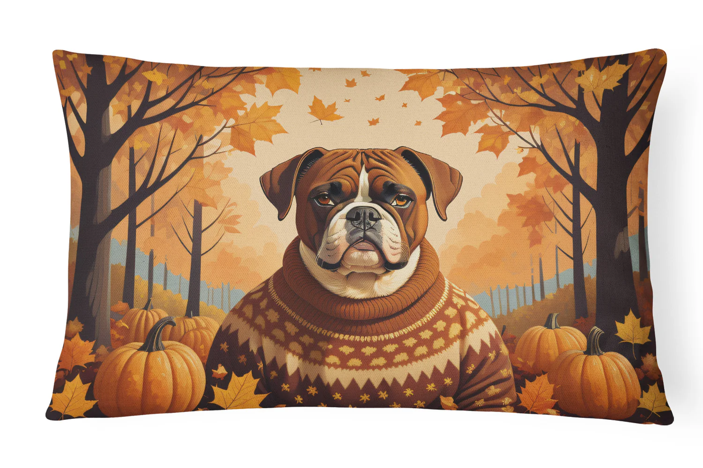 Boxer Fall Throw Pillow
