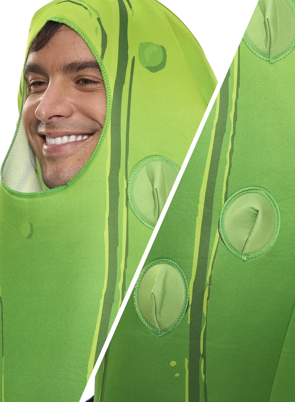Halloween Pickle Costume for Adult, Unisex Food Costume, Funny Costume for Men, Fruit Jumpsuit for Halloween Fancy Dress Costume