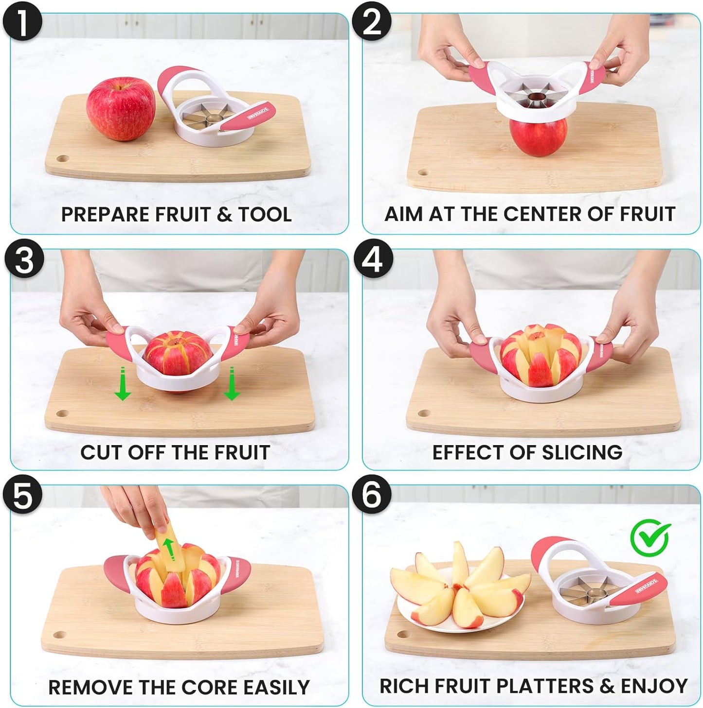 3.5 Inch Apple Slicer & Corer – Stainless Steel Apple Cutter