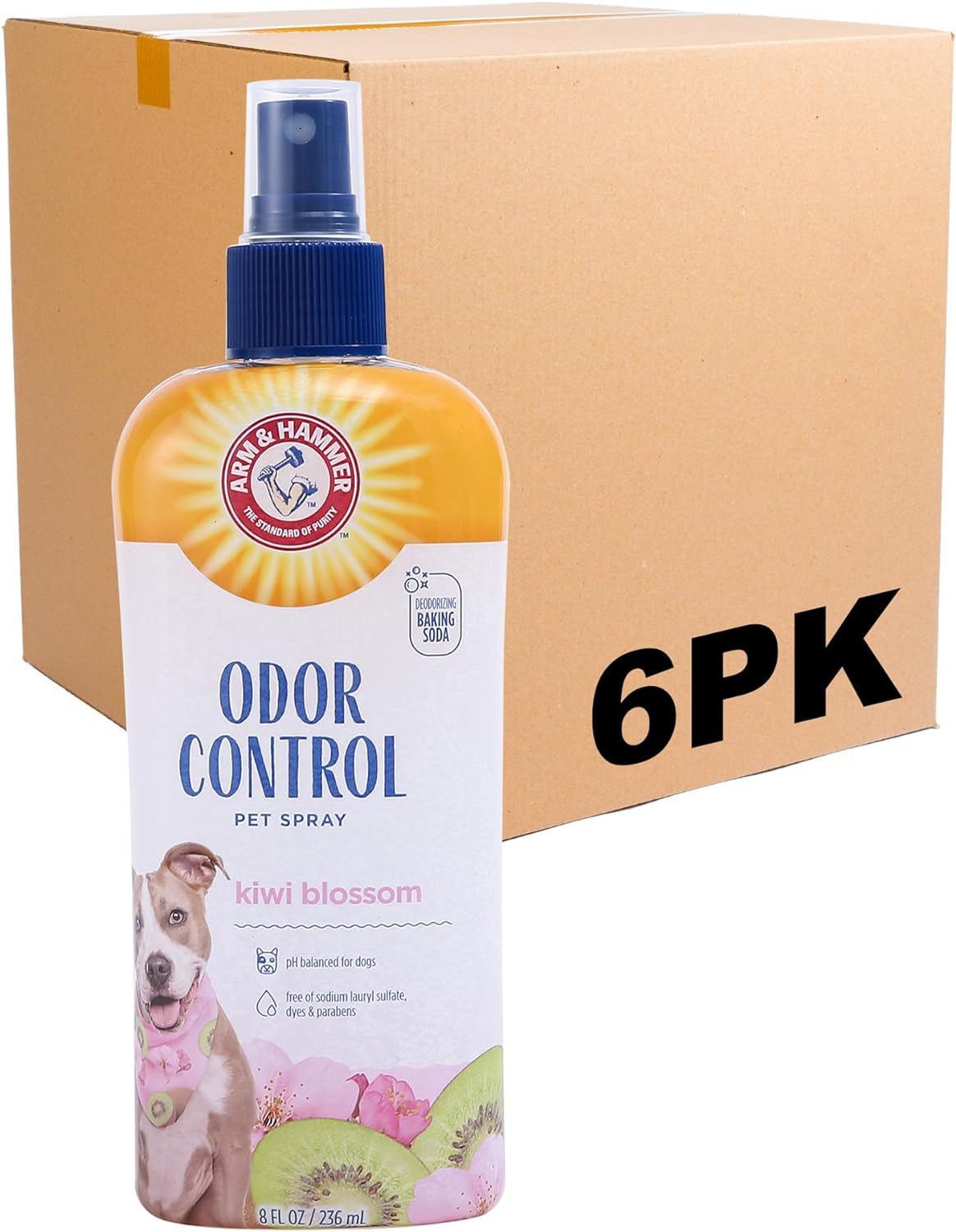 Arm & Hammer Kiwi Blossom Dog Deodorizing Spray, 8 fl oz (6-Pack)