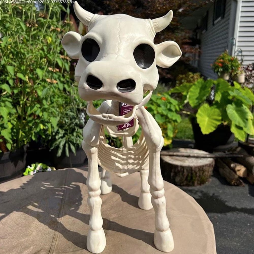 Halloween Decorations Indoor Outdoor Cow Skeleton, 2025 New Cow Skeleton Halloween Decoration, Cow Skeleton Halloween Decorative Prop Halloween on Clearance