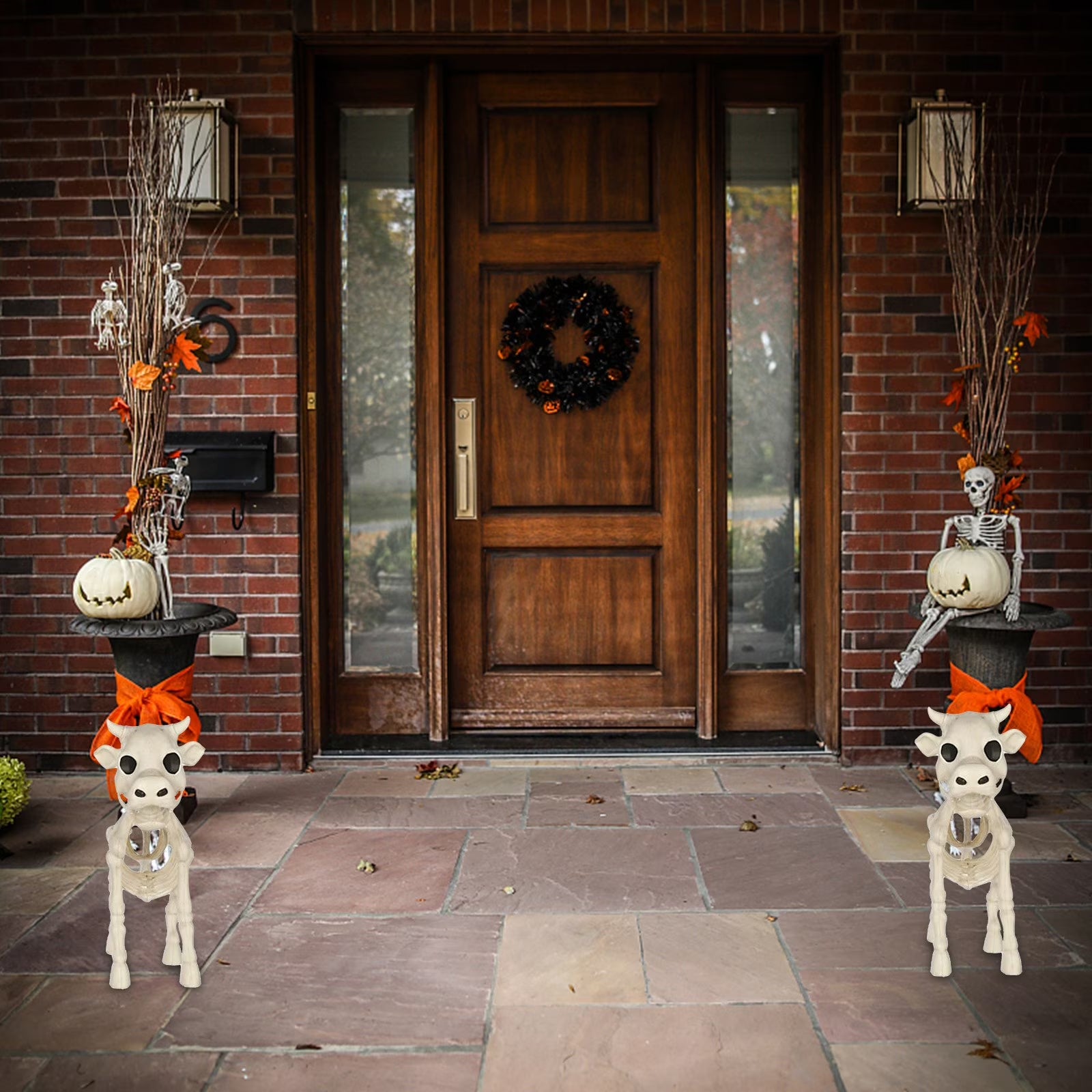 Halloween Decorations Indoor Outdoor Cow Skeleton, 2025 New Cow Skeleton Halloween Decoration, Cow Skeleton Halloween Decorative Prop Halloween on Clearance