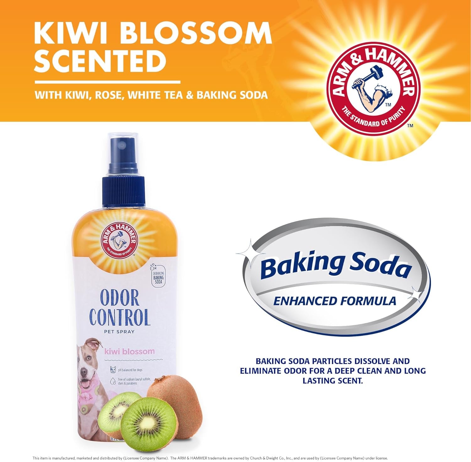 Arm & Hammer Kiwi Blossom Dog Deodorizing Spray, 8 fl oz (6-Pack)