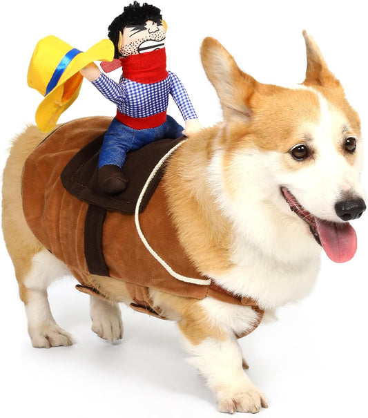 Cowboy Rider Dog Costume - Halloween Dog Costumes for Small Dogs